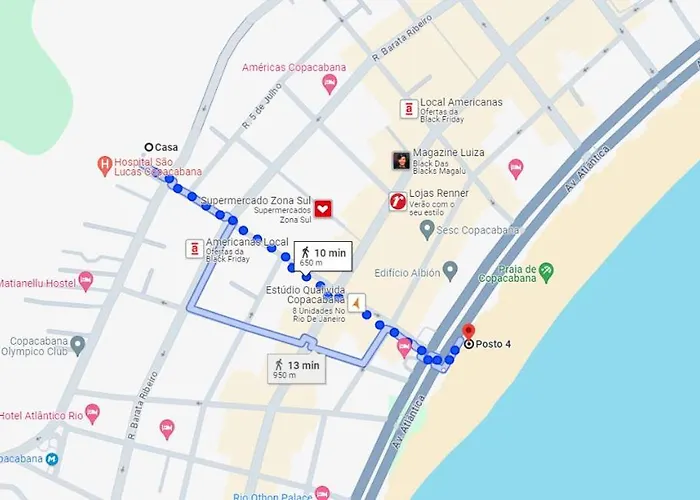 Espaçoso apartamento 2 Quartos em Copacabana à 500m da praia e Metrô Rio de Janeiro
